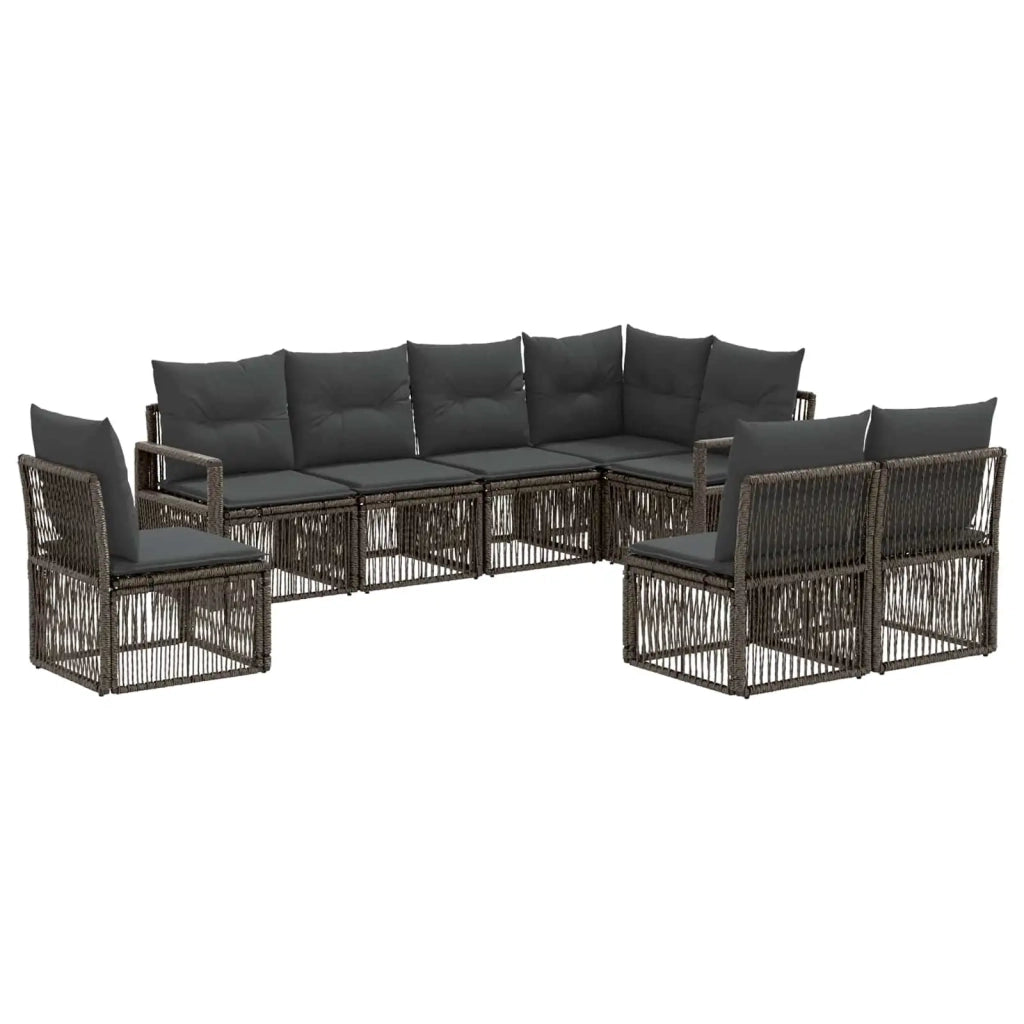 Set Divano da Giardino 8 pcs Grigio polyrattan 3435728