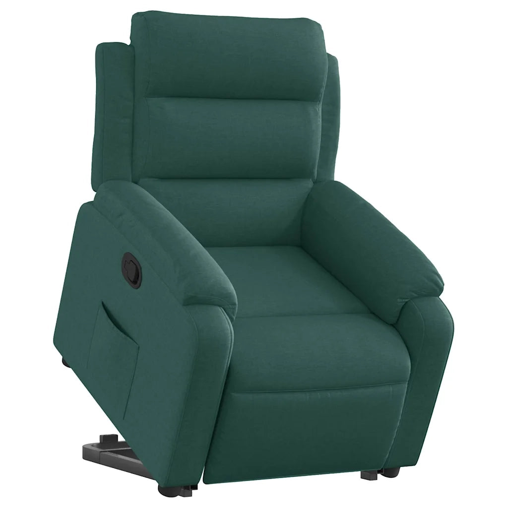 Poltrona | Sedia Relax Alzapersona Reclinabile Verde Scuro in Tessuto