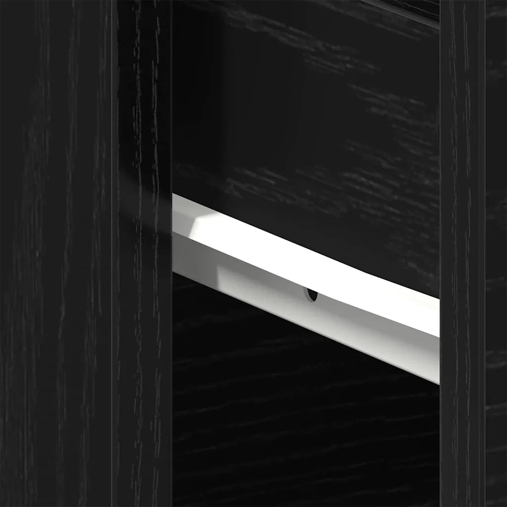 Comodino | Armadio da Notte | Mobiletto da notte Rovere Nero 40 x 30 x 39 cm Legno multistrato