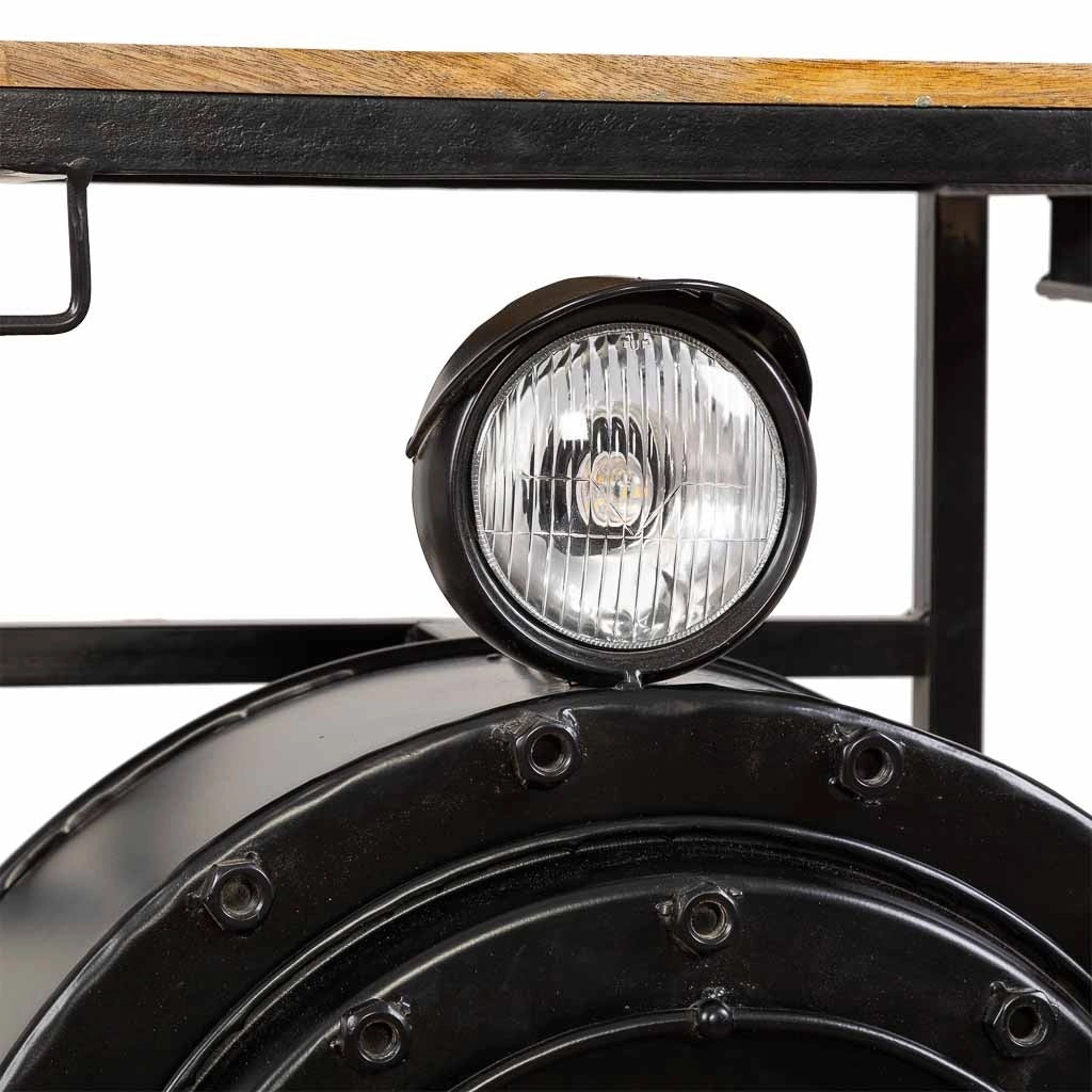 Mobile bar locomotiva artigianale ferro legno 75x47x90 cm
