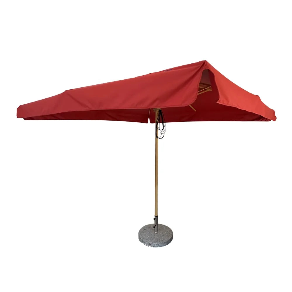 Tempo Style - Ombrellone da Giardino Vomero 3x3 m | Ombrellone da Esterno in Alluminio e Poliestere 180g/㎡ (Terracotta/Legno Rovere)