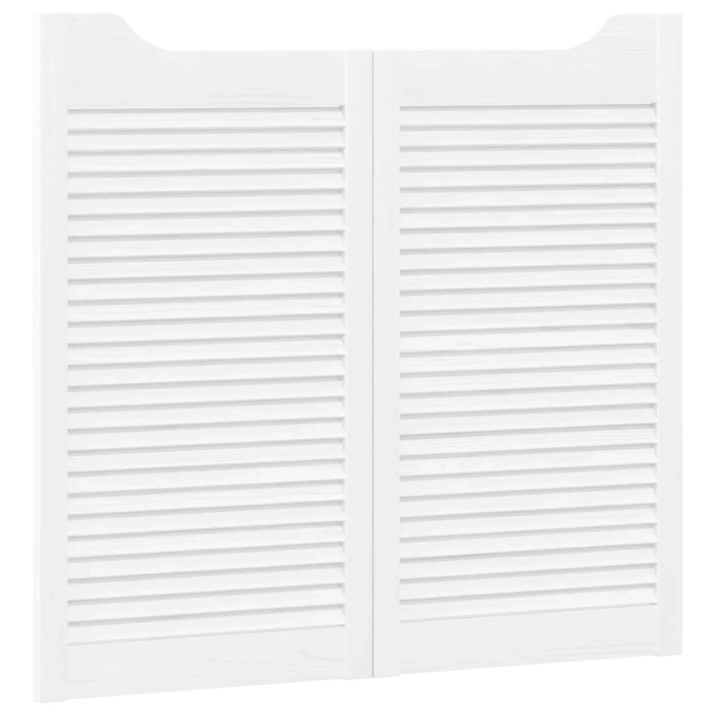 Porte Swing 2 pcs Bianco Legno Massello di Pino 42047176