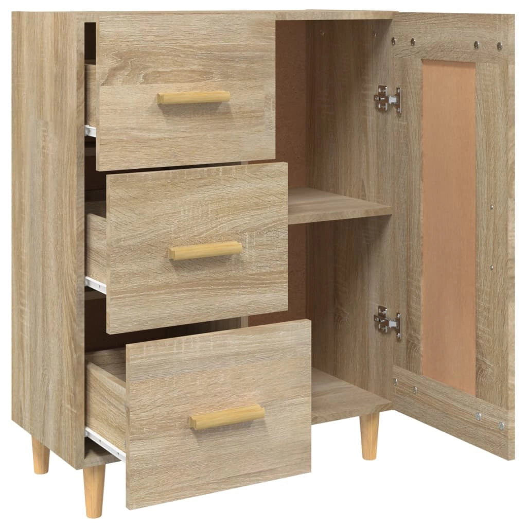 Buffet credenza cassettiera armadio mobile contenitore organizer cucina soggiorno rovere Sonoma 69,5 x 34 x 90 cm legno ingegnerizzato marrone 02_0031647