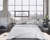 Piumino 4 stagioni in microfibra 2 piumini uniti con bottoni estate primavera inverno - Bianco - 1 Piazza e mezza