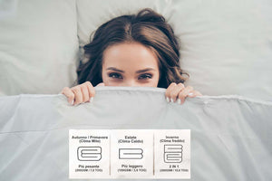 Piumino 4 stagioni in microfibra 2 piumini uniti con bottoni estate primavera inverno - Bianco - 1 Piazza