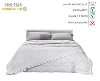 Piumino 4 stagioni in microfibra 2 piumini uniti con bottoni estate primavera inverno - Bianco - 1 Piazza e mezza