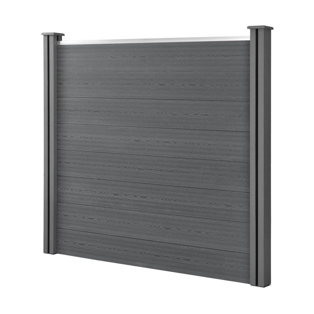 Recinzione in WPC per Giardino Staccionata Frangivista Alta 165 cm Lunga 314 cm Grigio NEU.HOLZ