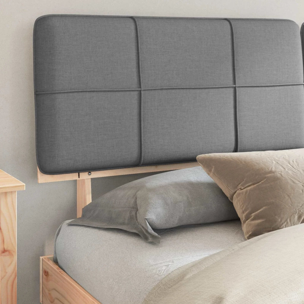 Letto con Testiera Rivestita Grigio chiaro 200 x 200 cm