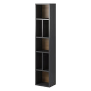 Biblioteca sospesa OHIO – Grigio antracite e quercia – L32 x H159 cm