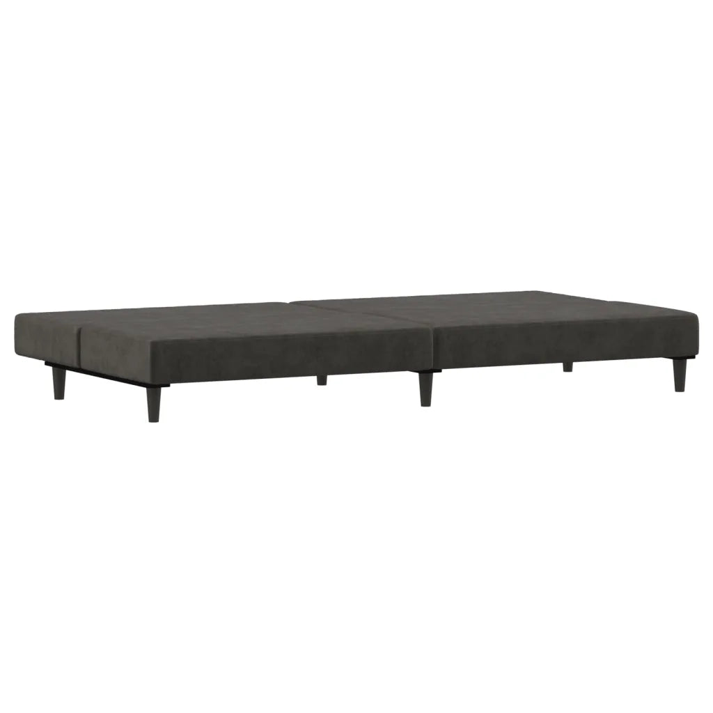 Divano Letto a 2 Posti Grigio Scuro in Velluto 375733