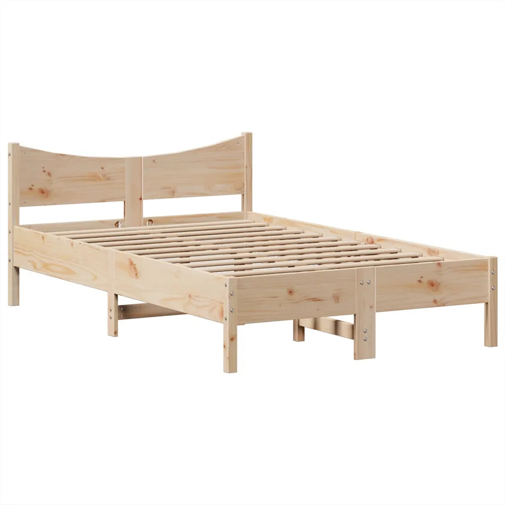 Letto senza Materasso 135x190 cm in Legno Massello di Pino