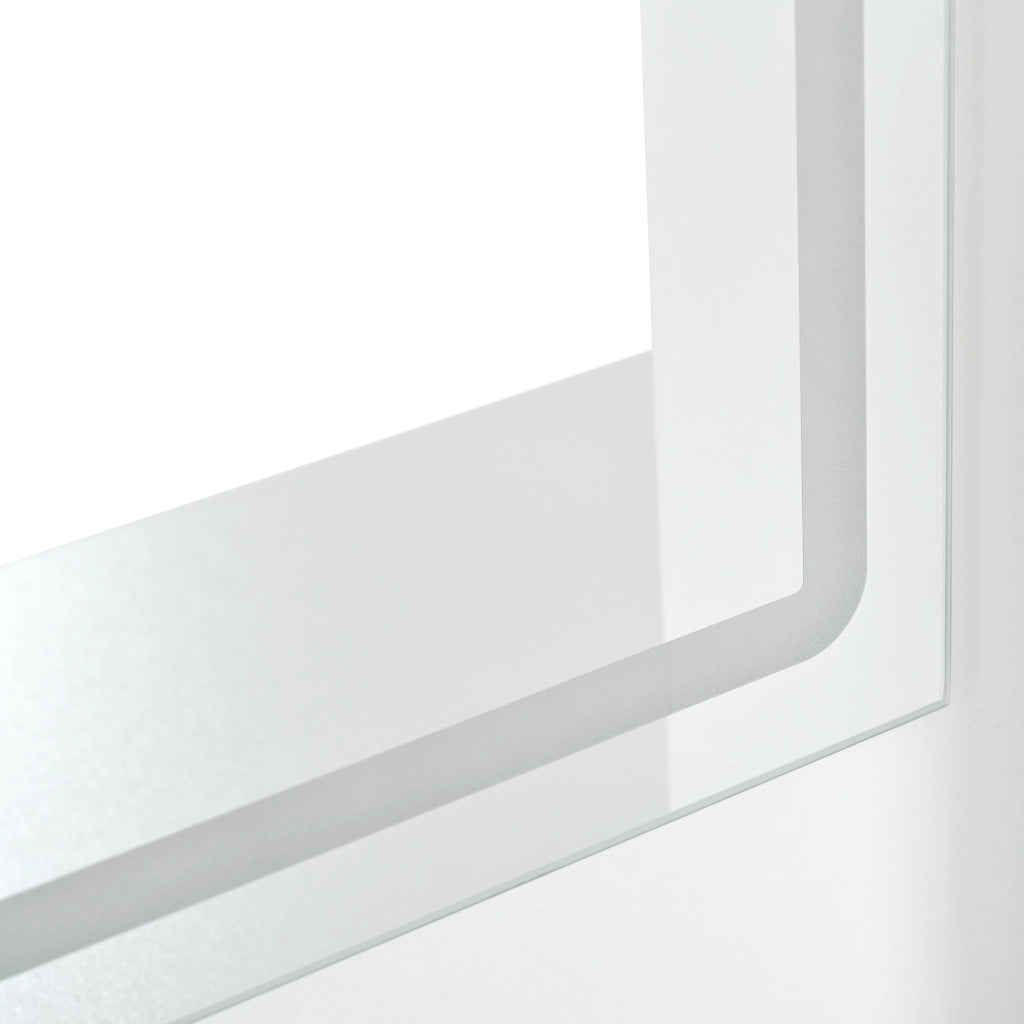 Tavolo da Trucco con Specchio e LED ¨C MINIMAL ¨C 9 Cassetti, Bianco, 120x40x135 cm