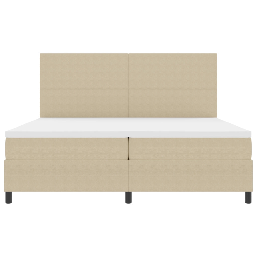 Letto Box Spring con Materasso e Luce LED Verde Grigio 200x200 cm Tessuto in Velluto
