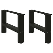 Set di 2 gambe quadrate regolabili per tavolino da caffè 50 x 30 cm in acciaio nero 02_0057500