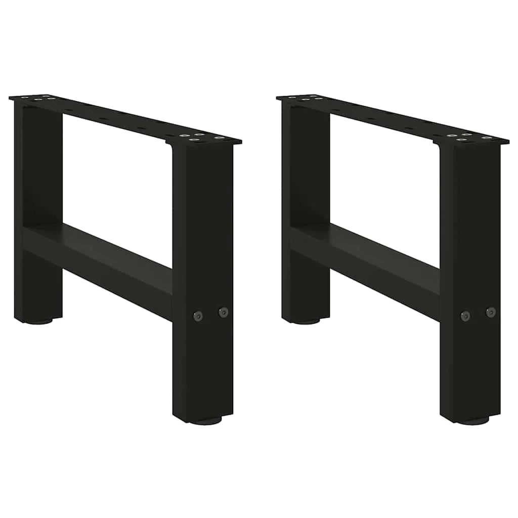 Set di 2 gambe quadrate regolabili per tavolino da caffè 50 x 30 cm in acciaio nero 02_0057500