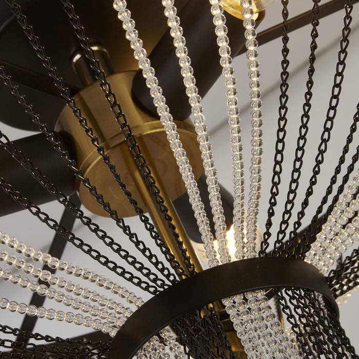 Lampadario Contemporaneo Baguette Acciaio Nero Policarbonato Ottone 3 Luci E14