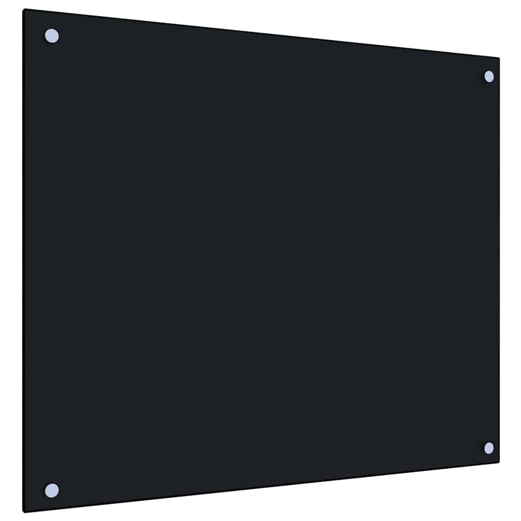 Set di 2 paraschizzi per cucina 70 x 60 cm in vetro temperato nero 02_0055740