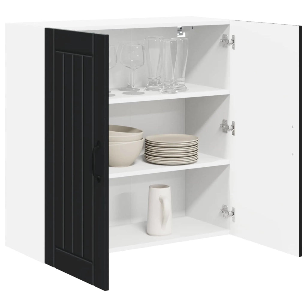 Pensile da cucina | Armadietto a muro LUCCA Nero 80 x 31 x 80 cm