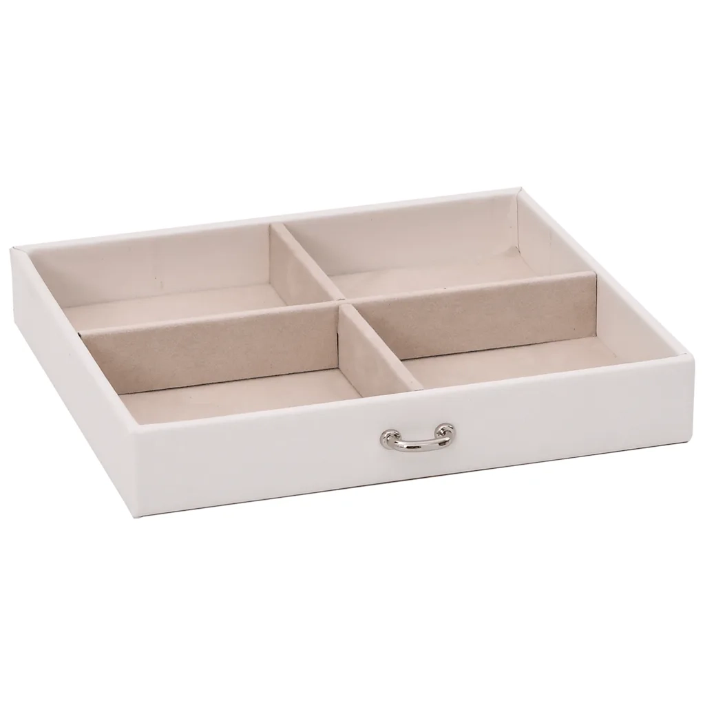 Portagioie a 4 Strati con Specchio Bloccabile 22,5x17,5x16,5 cm