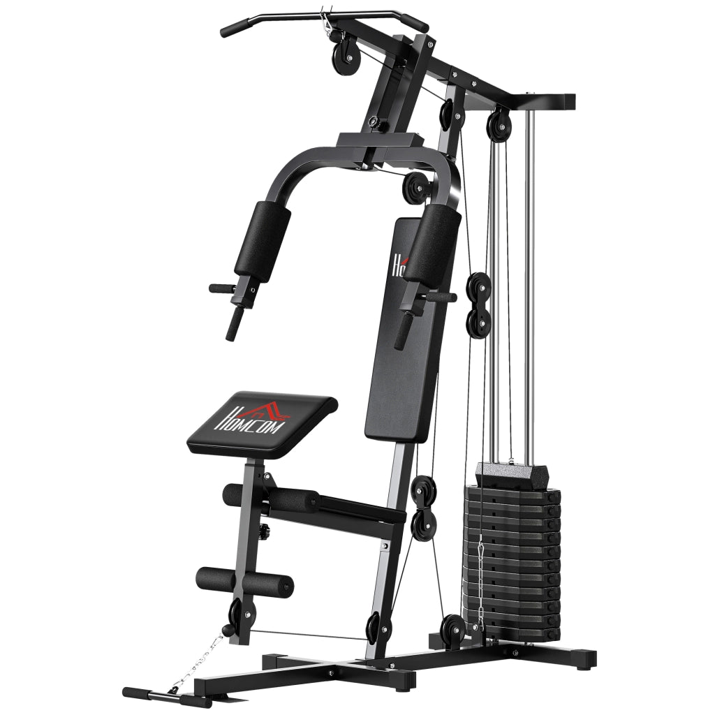 Attrezzatura Palestra Multifunzione con Stack 65 kg ¨C zephmum ¨C Nero