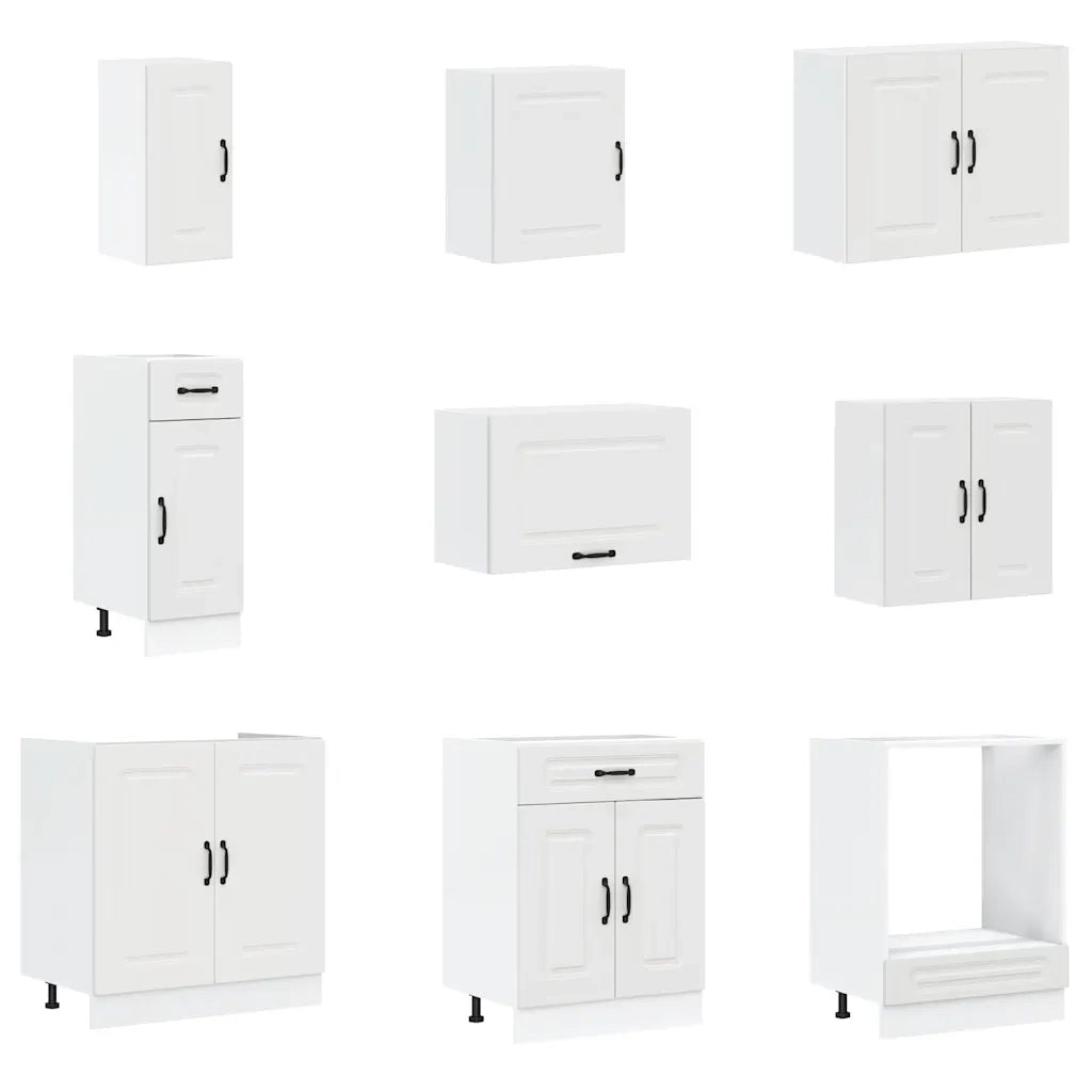 Set Mobili da Cucina 14 pz Kalmar Bianco Legno Multistrato 3314971