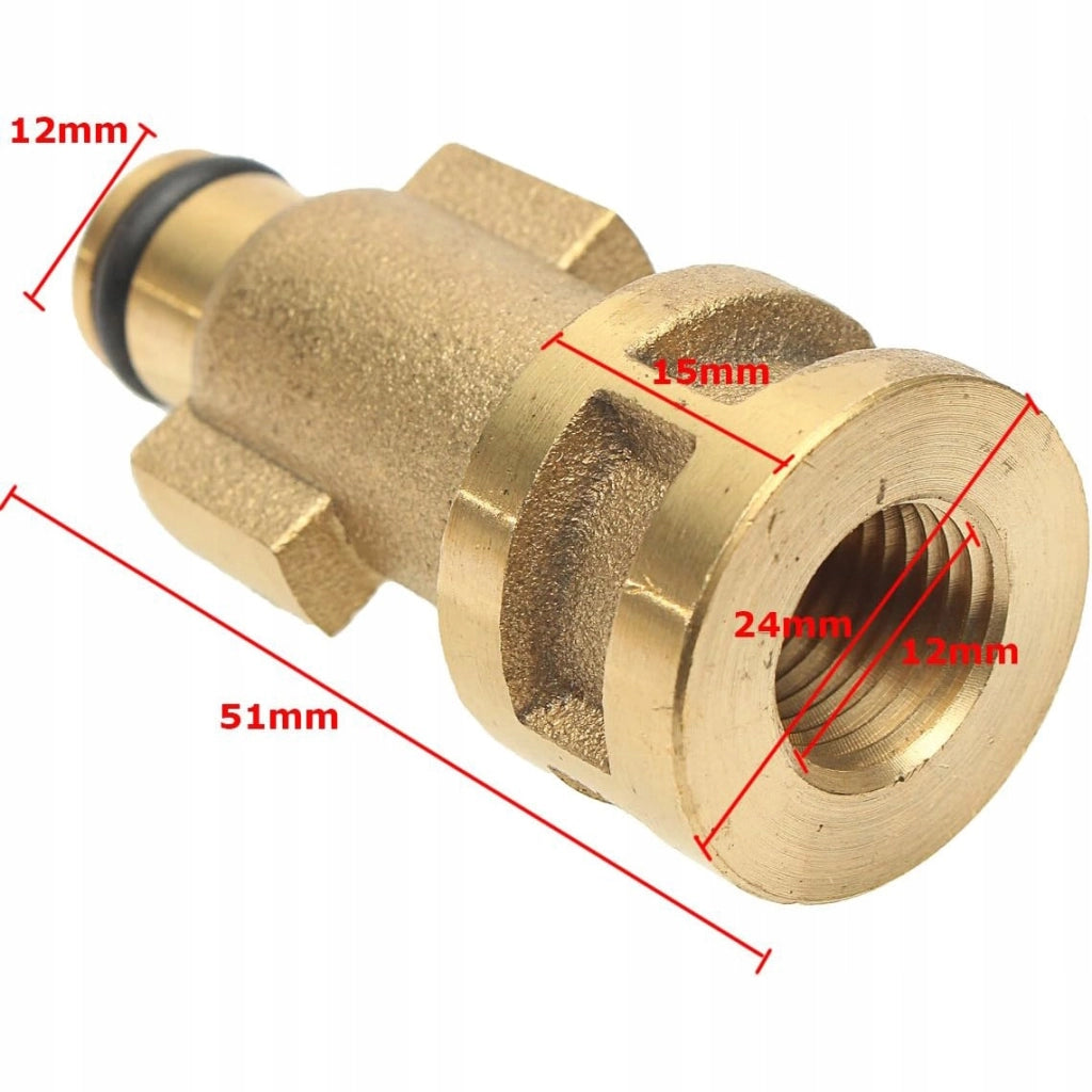 Adattatore Baionetta 1/4"F per Idropulitrice compatibile con Bosch Aquatak – Ottone Resistente, 160 Bar, 60°C
