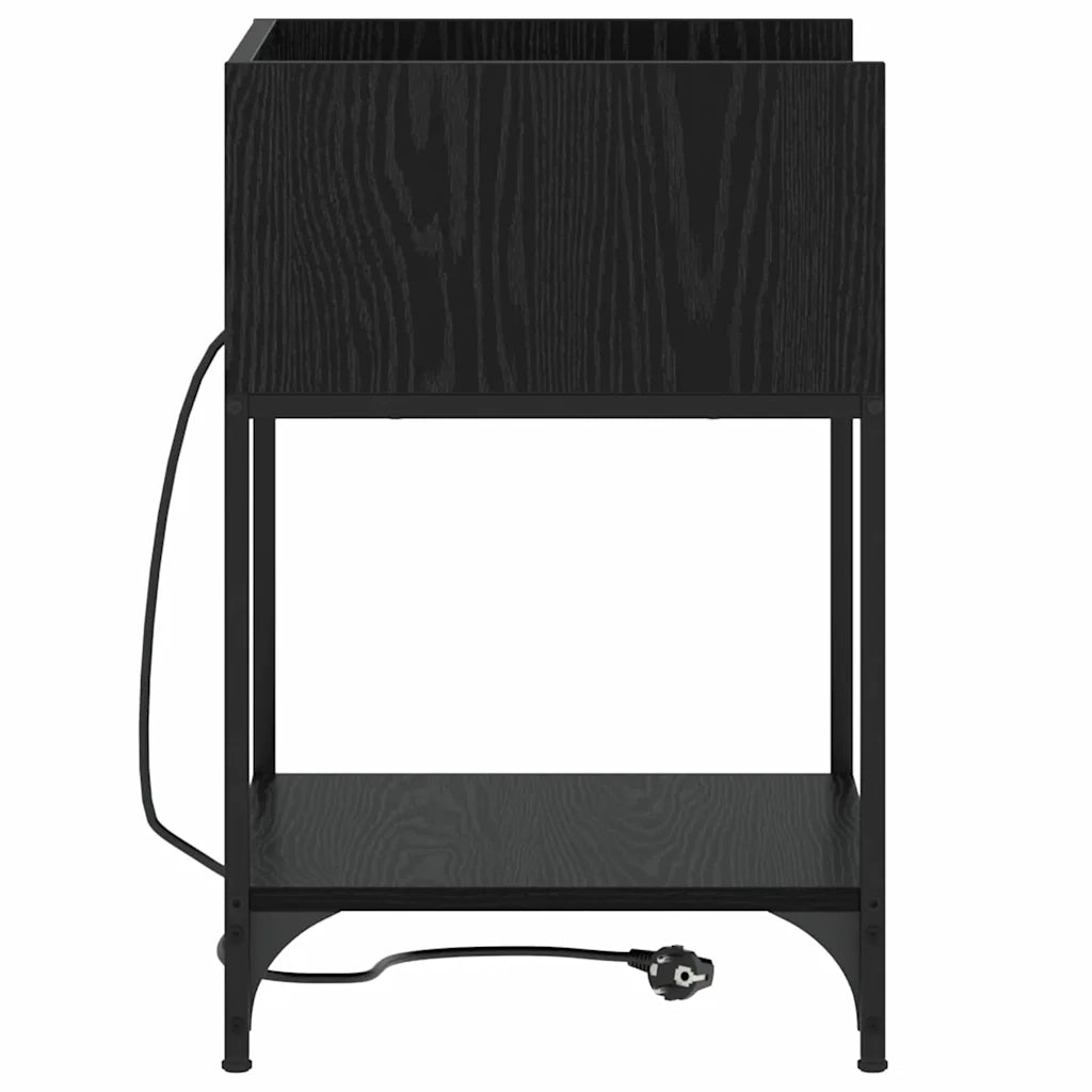 Armadio da Notte Rovere Nero 40 x 40 x 61 cm Legno multistrato 859470