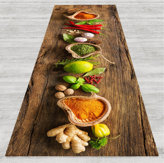 Tappeto passatoia fantasia made in Italy antiscivolo lavabile aderente Aromi - 50x150 cm