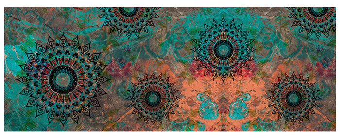 Tappeto passatoia fantasia made in Italy antiscivolo lavabile aderente Mandala Ottanio - 50x300 cm