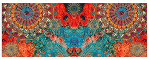 Tappeto passatoia fantasia made in Italy antiscivolo lavabile aderente Mandala Rosso - 50x600 cm