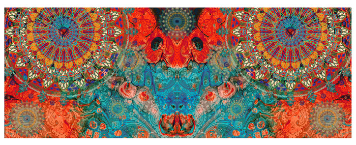 Tappeto passatoia fantasia made in Italy antiscivolo lavabile aderente Mandala Rosso - 50x500 cm