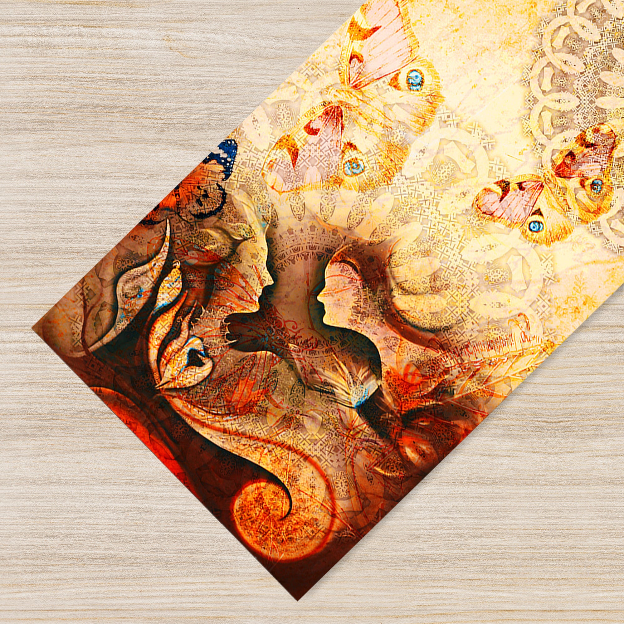 Tappeto passatoia fantasia made in Italy antiscivolo lavabile aderente Mandala Terra - 50x250 cm