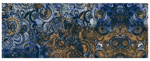 Tappeto passatoia fantasia made in Italy antiscivolo lavabile aderente Mandala Blunotte - 50x350 cm