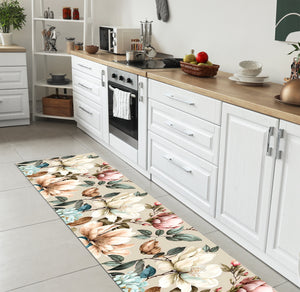 Tappeto passatoia fantasia made in Italy antiscivolo lavabile aderente Magnolie - 50x450 cm
