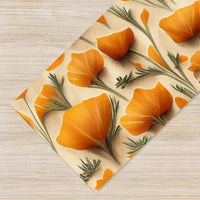 Tappeto passatoia fantasia made in Italy antiscivolo lavabile aderente PapaveroArancio - 50x100 cm