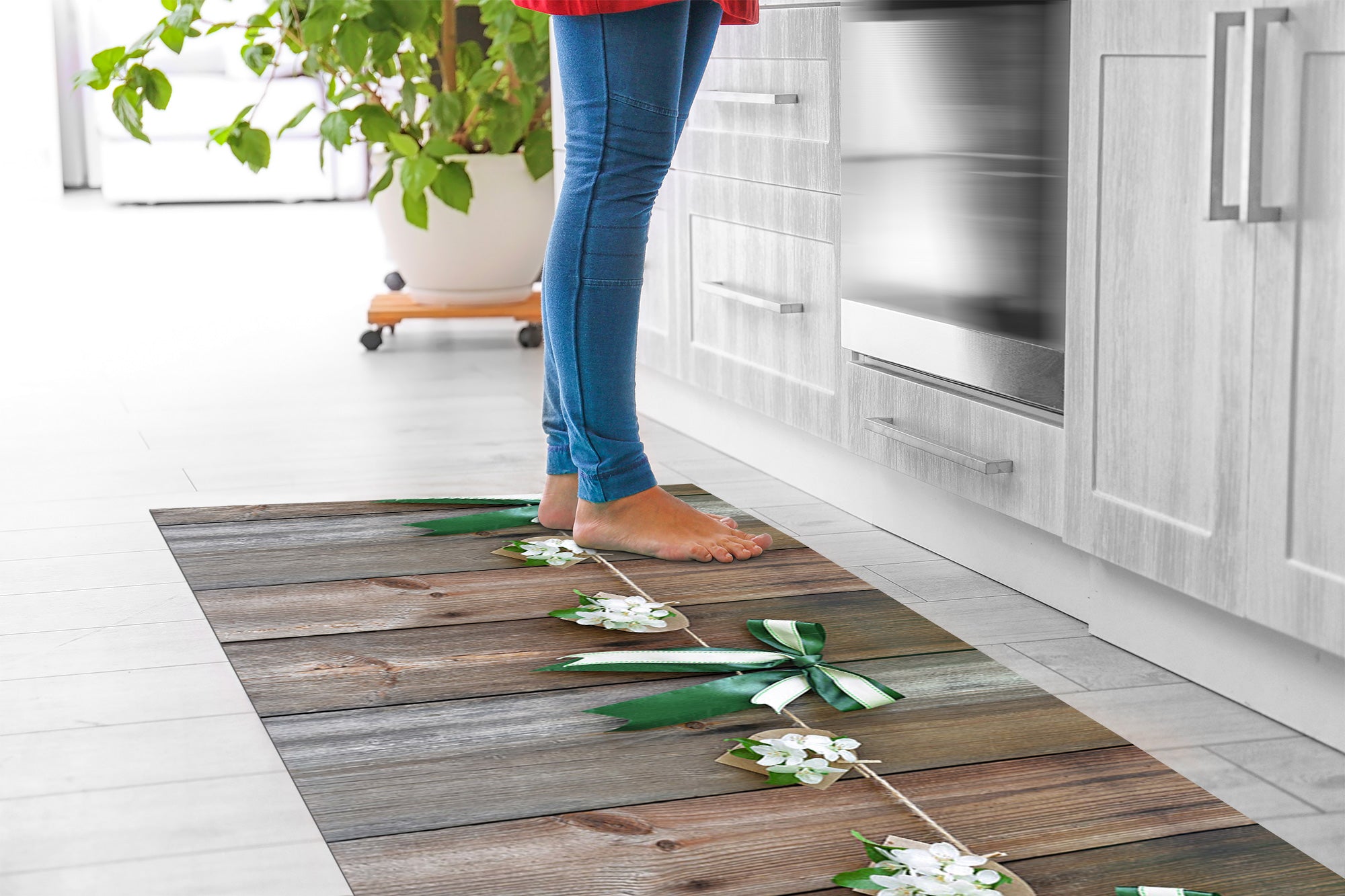 Tappeto passatoia fantasia made in Italy antiscivolo lavabile aderente GelsominoFiocchi - 50x350 cm