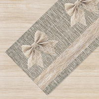 Tappeto passatoia fantasia made in Italy antiscivolo lavabile aderente FioccoBeige - 50x200 cm