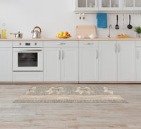 Tappeto passatoia fantasia made in Italy antiscivolo lavabile aderente FioccoBeige - 50x200 cm