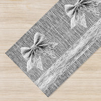 Tappeto passatoia fantasia made in Italy antiscivolo lavabile aderente FioccoGrigio - 50x100 cm