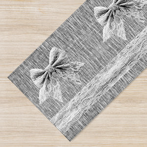 Tappeto passatoia fantasia made in Italy antiscivolo lavabile aderente FioccoGrigio - 50x250 cm