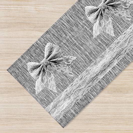 Tappeto passatoia fantasia made in Italy antiscivolo lavabile aderente FioccoGrigio - 50x400 cm