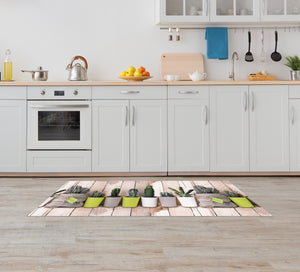 Tappeto passatoia fantasia made in Italy antiscivolo lavabile aderente LegnoCactus - 50x100 cm