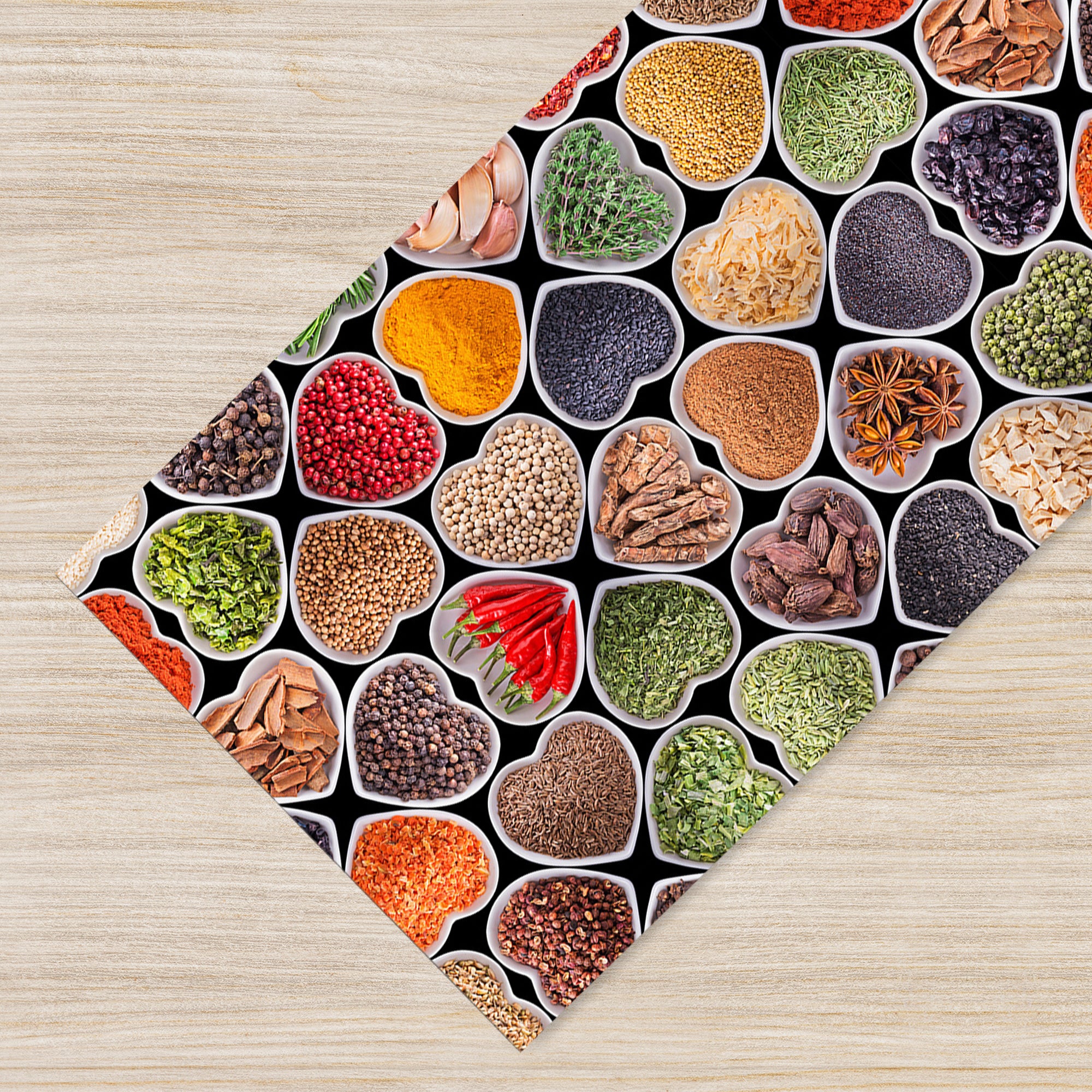 Tappeto passatoia fantasia made in Italy antiscivolo lavabile aderente SpezieCuori - 50x250 cm