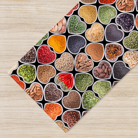 Tappeto passatoia fantasia made in Italy antiscivolo lavabile aderente SpezieCuori - 50x550 cm