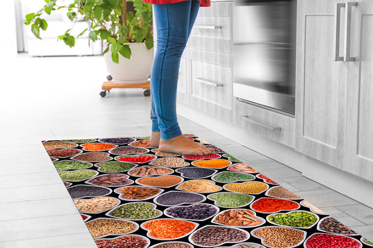 Tappeto passatoia fantasia made in Italy antiscivolo lavabile aderente SpezieCuori - 50x300 cm