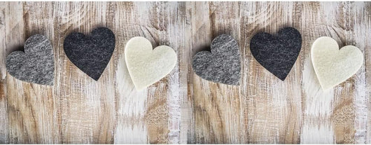 Tappeto passatoia fantasia made in Italy antiscivolo lavabile aderente Cuori - 50x150 cm