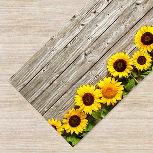 Tappeto passatoia fantasia made in Italy antiscivolo lavabile aderente Girasole - 50x250 cm