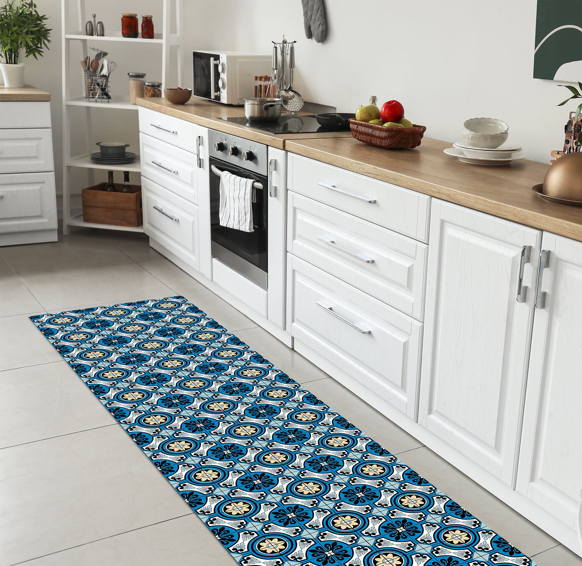 Tappeto passatoia fantasia made in Italy antiscivolo lavabile aderente Moroccan - 50x550 cm