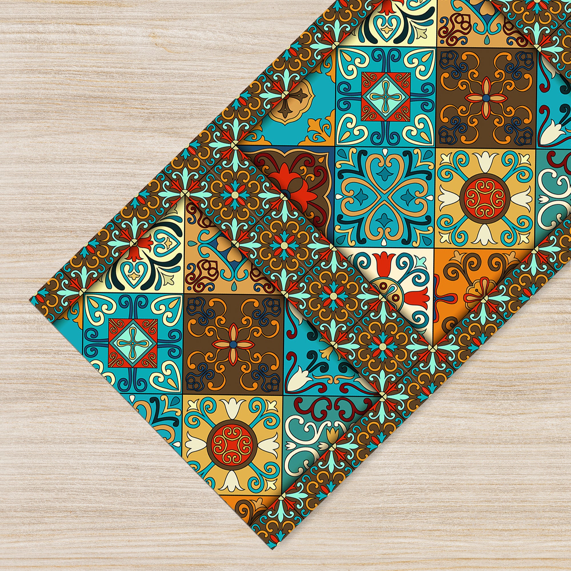 Tappeto passatoia fantasia made in Italy antiscivolo lavabile aderente Orientale - 50x600 cm