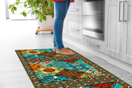 Tappeto passatoia fantasia made in Italy antiscivolo lavabile aderente Orientale - 50x500 cm